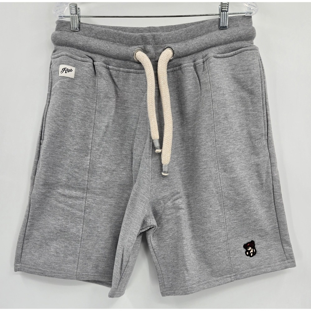 RTGB Shorts Mens XL "T" Grind Logo Jump Rope Drawstring Casual Heather Gray‎ NWT